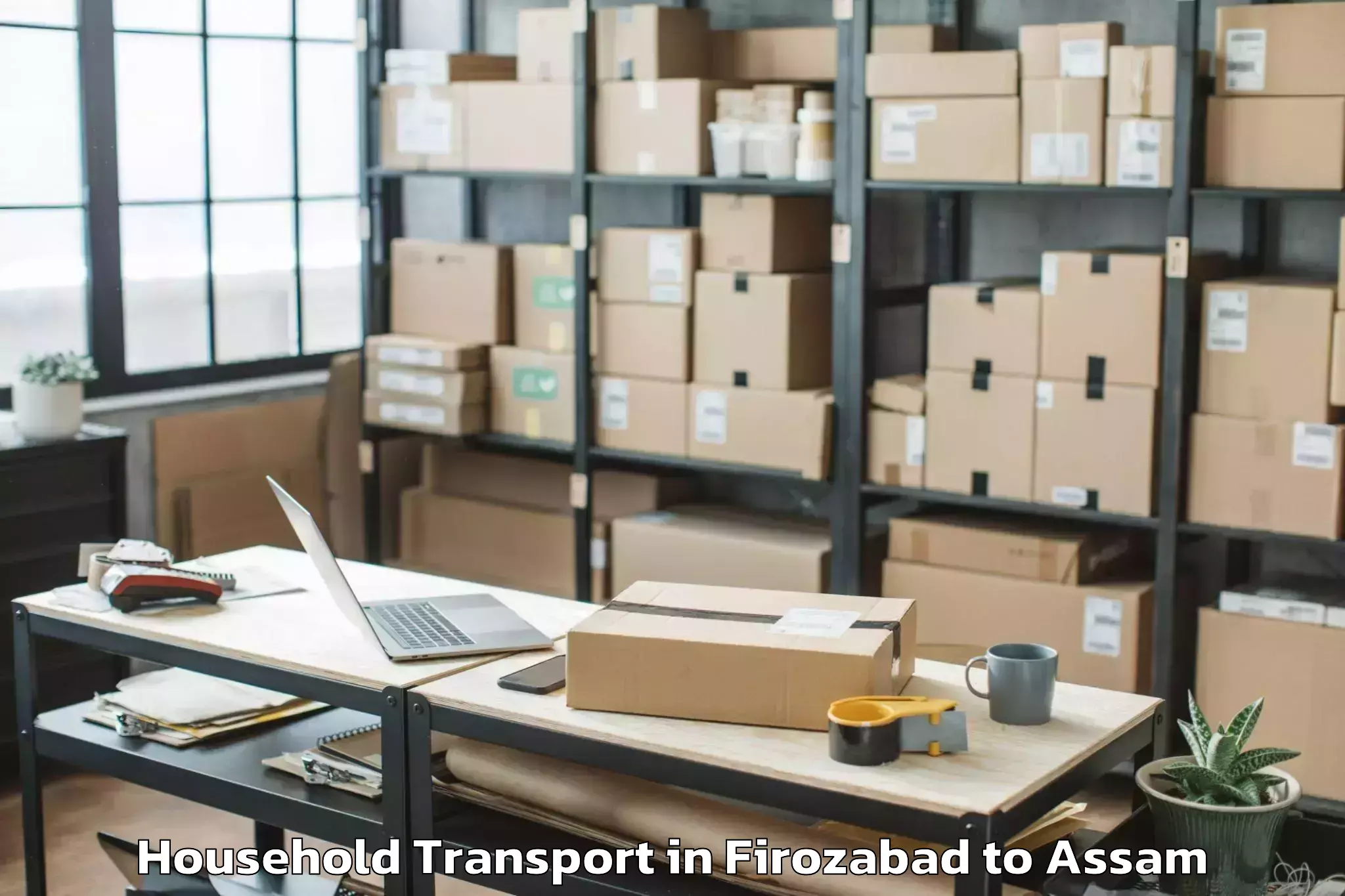 Top Firozabad to Dhekiajuli Household Transport Available